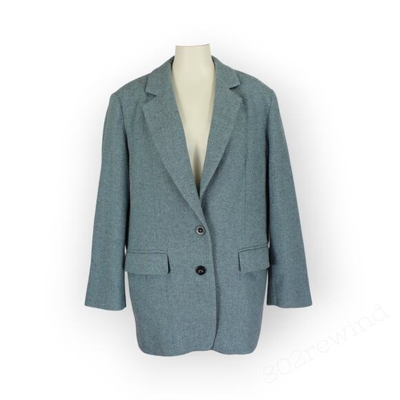 US12 Italy48 MarellaSport Blazer Wool Herringbone Oversize Menswear Water Garden - Picture 14 of 16